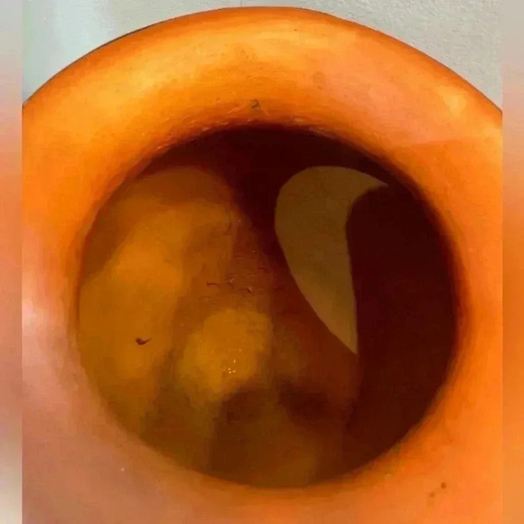 Vintage Orange Black Pottery Vase - Picture 5 of 5